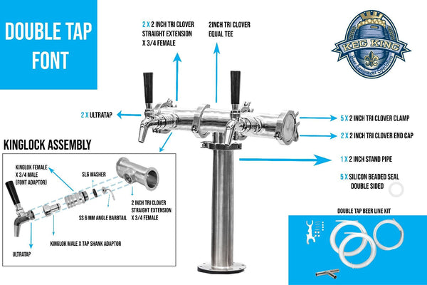 Keg Taps Beer Font Tower Quintuple Tap Modular With