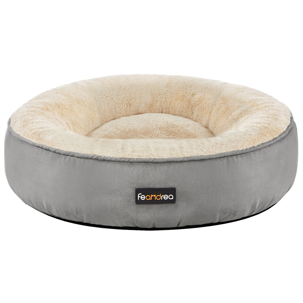 Pet Beds Feandrea 50Cm Dog Sofa Bed Round Shape Fabric Light Grey