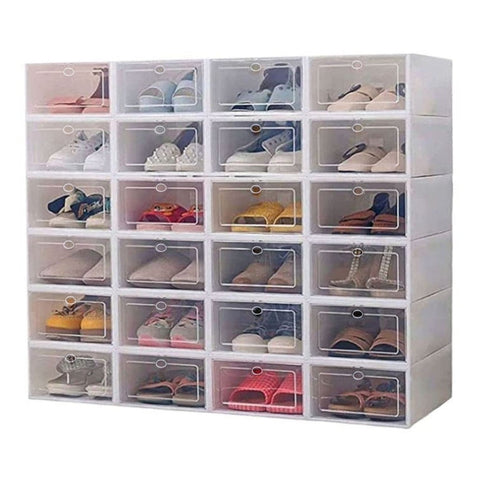 Shoe Organisers Gominimo Plastic Shoe Box 24 Pcs (White)