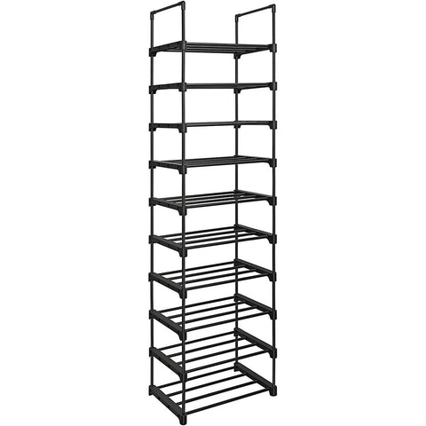 Shoe Racks Songmics 10 Tier Metal Shoe Rack Customizable Design Black