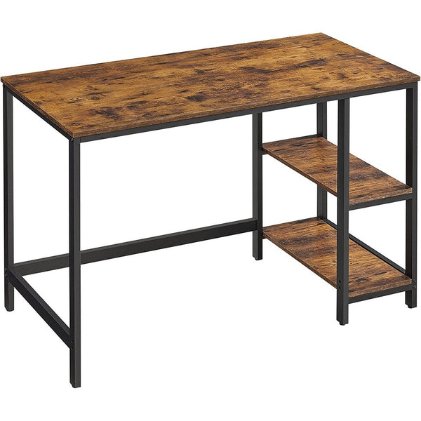 Home Office Desks Vasagle Computer Desk With 2 Shelves Rustic Brown And Black Lwd47x