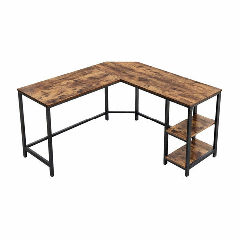 Home Office Desks Vasagle L Shaped Computer Desk Rustic Brown And Black Lwd72x