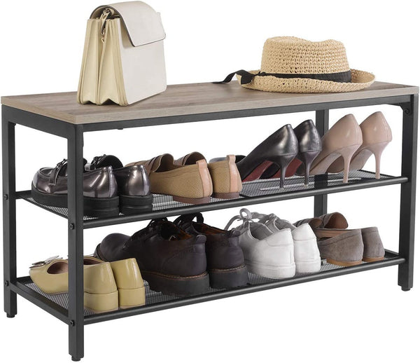 Shoe Racks Vasagle Shoe Rack 3 Tier Greige Lbs73mb