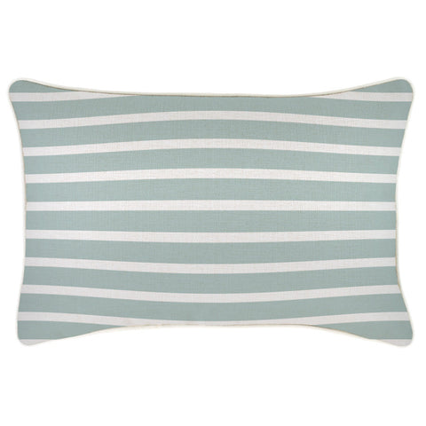 Cushion Covers Cushion Cover With Piping Hampton Stripe Seafoam 35Cm X 50Cm