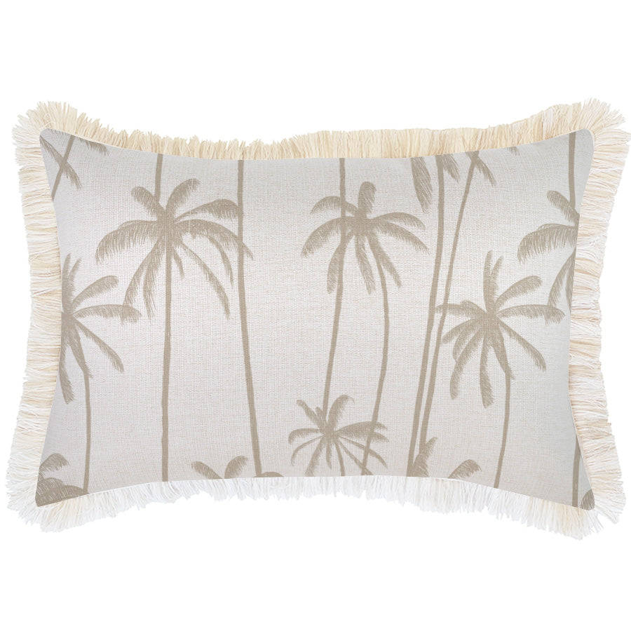 Cushion Covers Cushion Cover Coastal Fringe Tall Palms Beige 35 Centimeter X 50 Decorative Soft Textu