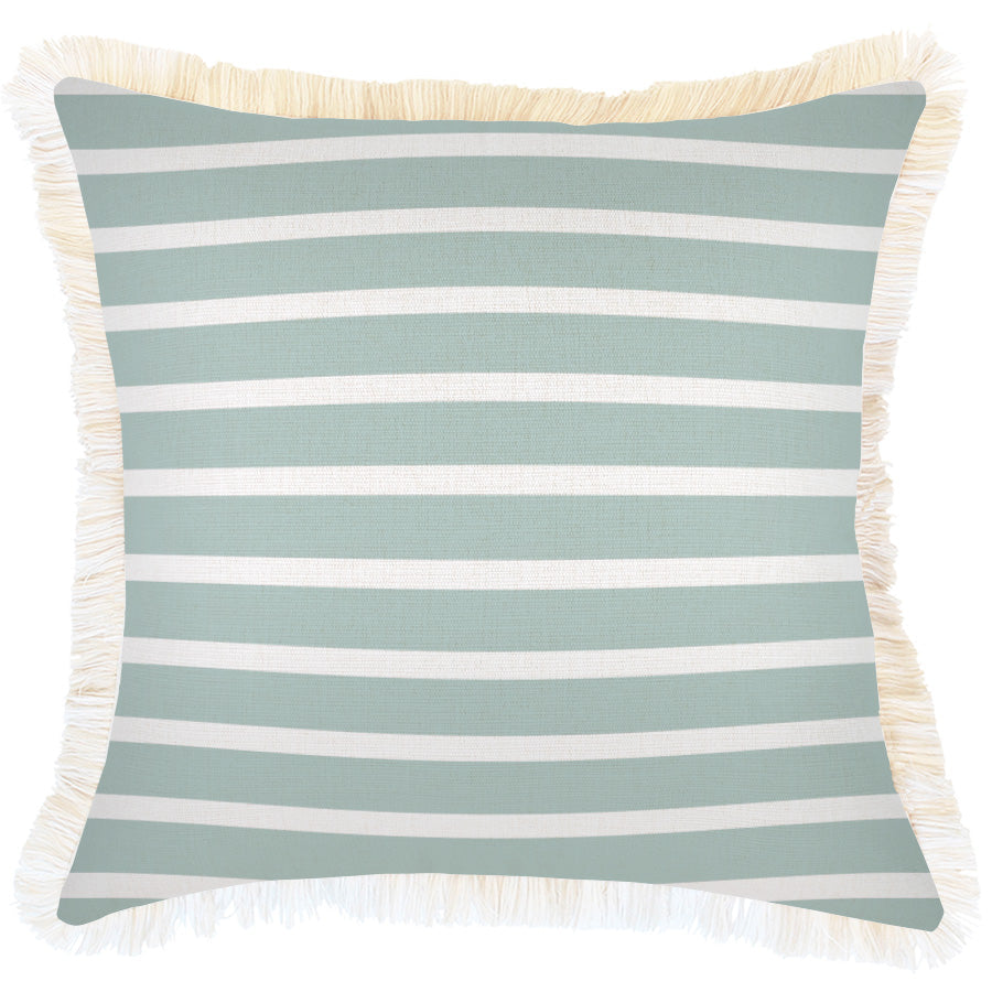 Cushion Covers Cushion Cover Coastal Fringe Hampton Stripe Seafoam 45Cm X