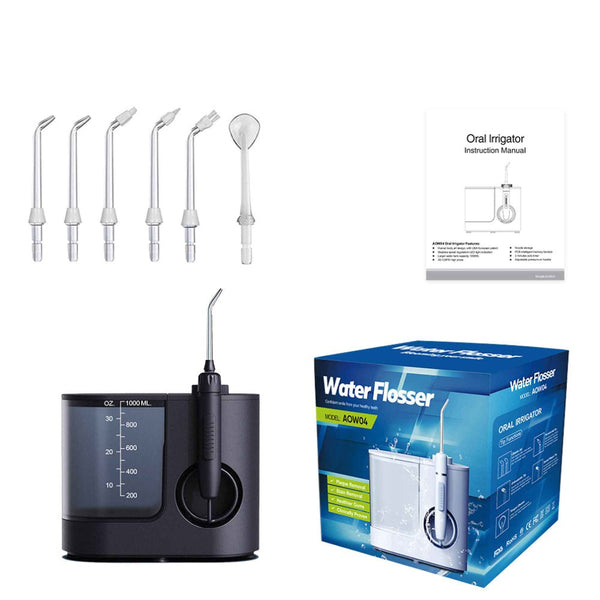 Dental Floss & Flossers Water Jet Dental Flosser 1000Ml Black Electric Oral Pressure Irrigator