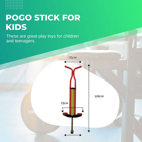 Social Hike Red Pogo Stick Kids - Childrens Jumping Jackhammer Exercise Hopper Toy