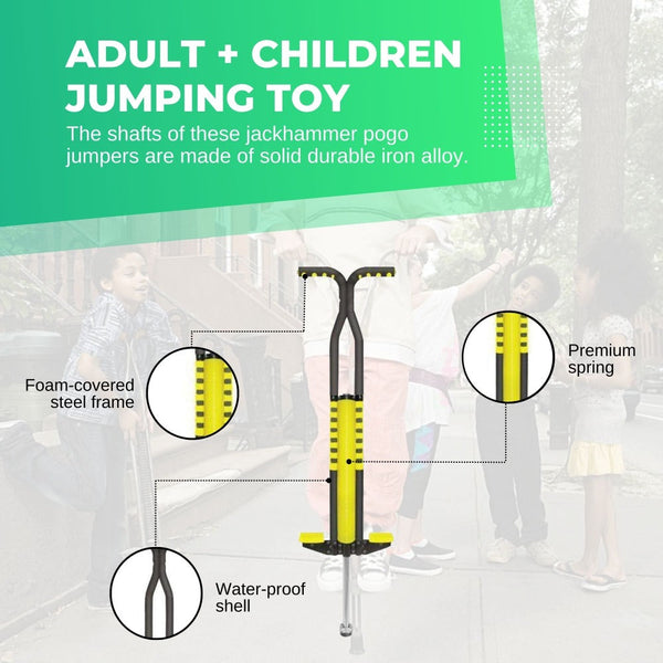 Other Outdoor Toys Social Hike Black And Yellow Pogo Stick Adult + Childrens Large Jumping Jackhammer Toy