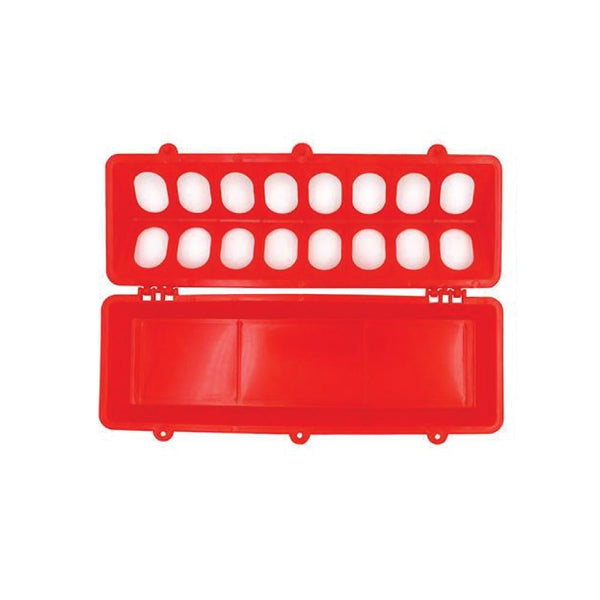 Pet Chicken Supplies 30Cm Long Poultry Feeder Feeding Trough Chicken Red Plastic Flip Top Container