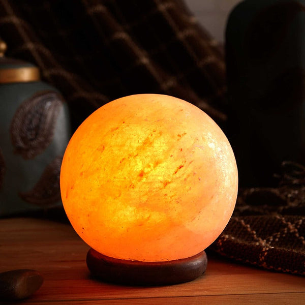 Lamps 12V 12W 5" Ball Himalayan Pink Salt Lamp Carved Rock Crystal Light Bulb On/Off