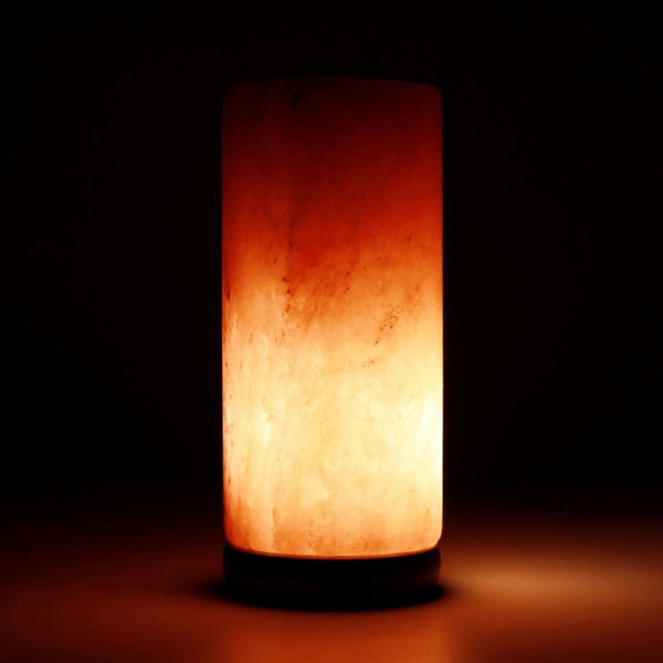 Lamps 12V 12W Cylinder Himalayan Pink Salt Lamp Carved Rock Crystal Light Bulb On/Off