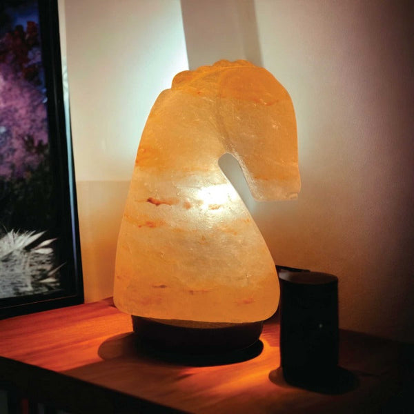 Lamps 12V 12W Horse Himalayan Pink Salt Lamp Carved Knight Rock Crystal Light Bulb On/Off