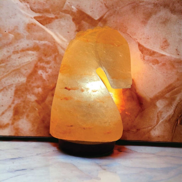 Lamps 12V 12W Horse Himalayan Pink Salt Lamp Carved Knight Rock Crystal Light Bulb On/Off