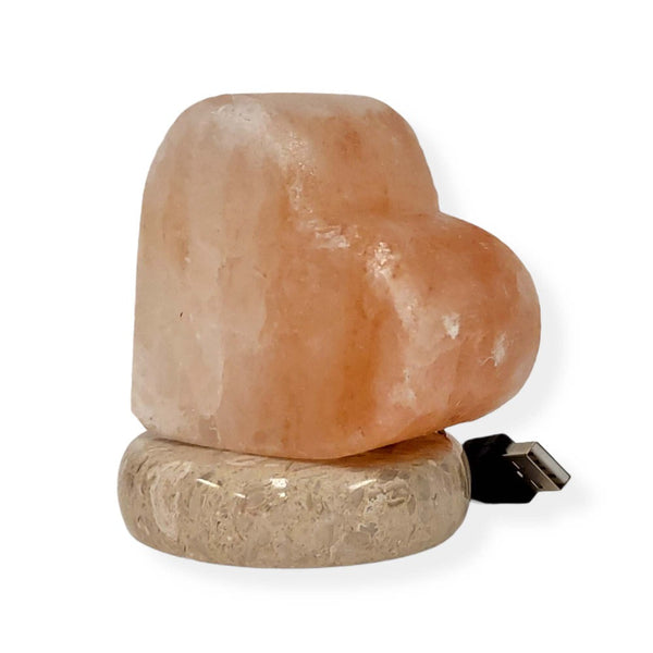 Lamps Orku Usb Himalayan Salt Lamp Heart Love Carved Shape Pink Crystal Rock Led Light