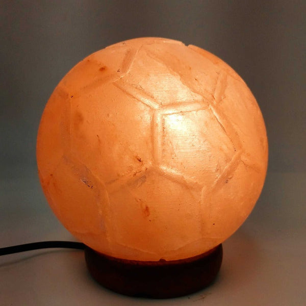 Lamps 12V 12W Soccer Himalayan Pink Salt Lamp Carved Ball Rock Crystal Light Bulb On/Off