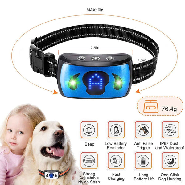 Dog Collars Dog Bark Collar Vibration Magnetic Charging Waterproof Smart Barking Detection