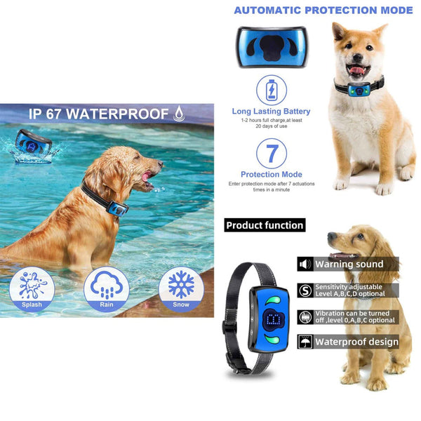 Dog Collars Dog Bark Collar Vibration Magnetic Charging Waterproof Smart Barking Detection