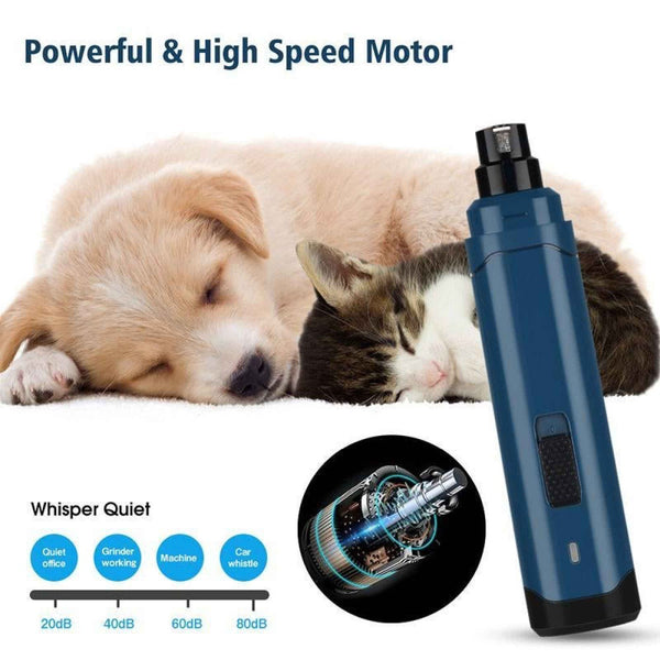 Dog Grooming Pet Nail Grinder Dog Cat Electric Trimmer 2 Speed Rechargeable Claw Filer N10