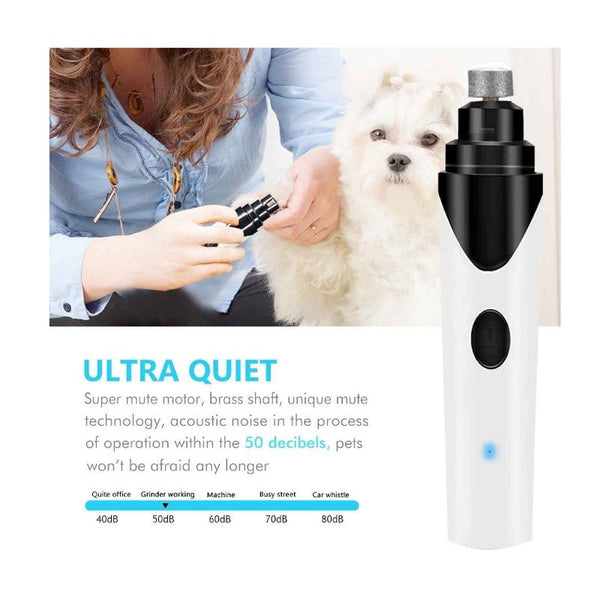 Dog Grooming Pet Nail Grinder Dog Cat Electric Trimmer Rechargeable Clipper Claw Filer N8