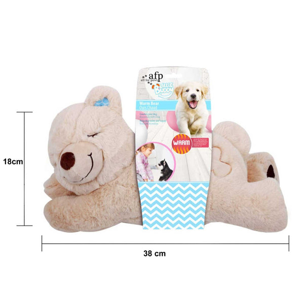 Dog Toys All For Paws Puppy Warm Toy Bear Dog Heat Pack Comfort Plush Soft Toys Feeling Sleep Aid Afp