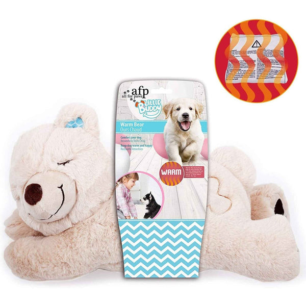 Dog Toys All For Paws Puppy Warm Toy Bear Dog Heat Pack Comfort Plush Soft Toys Feeling Sleep Aid Afp