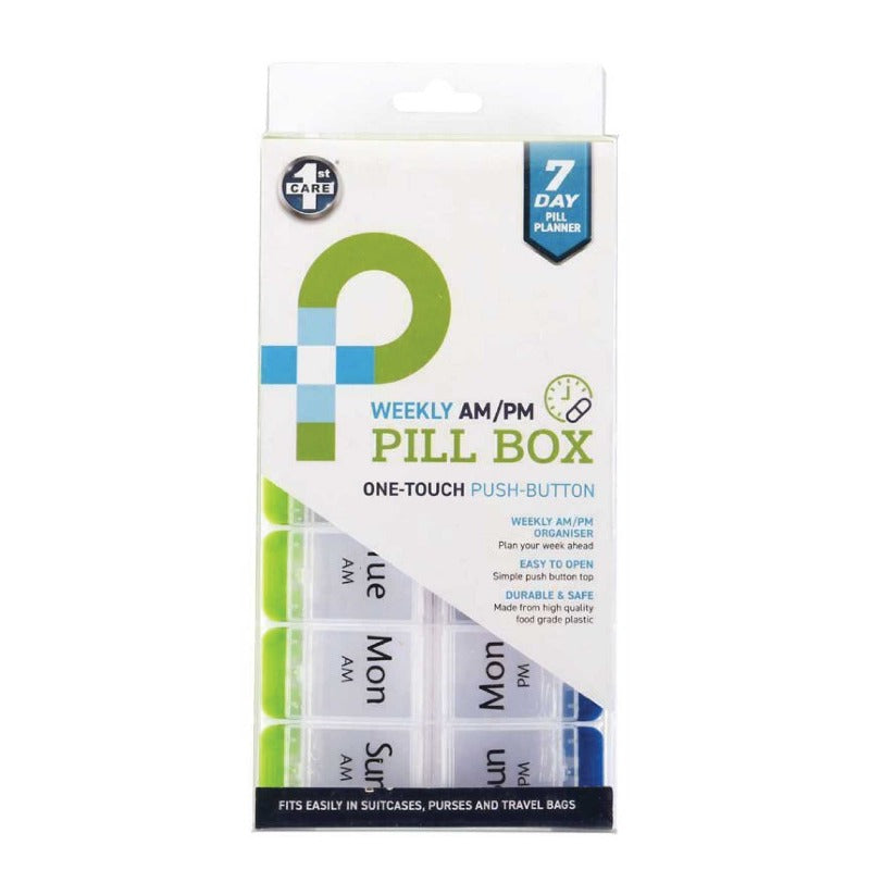 Pill Boxes Am/Pm Weekly Pill Box 7 Day Tablet Medicine Organiser Holder Case 14 Compartment