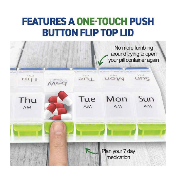 Pill Boxes Am/Pm Weekly Pill Box 7 Day Tablet Medicine Organiser Holder Case 14 Compartment