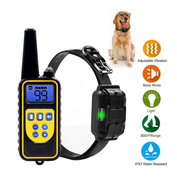 Dog Collars Dog Bark Collars 2X 800M Range Recievers Vibration Sound Light Training Device