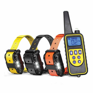 Dog Collars Dog Bark Collars 3X 800M Range Recievers Vibration Sound Light Training Device