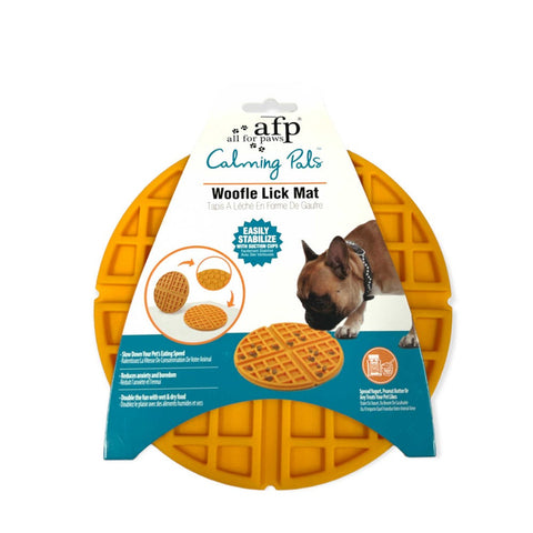 All For Paws Dog Woofle Lick Mat - Food And Treat Sticky Slow Feeder Pad Calming Toy