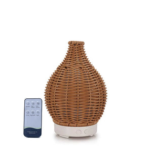 Diffusers Essential Oil Aroma Diffuser And Remote 100Ml Rattan Woven Mist Humidifier