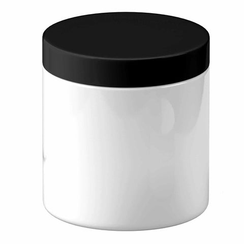 5X 600G Plastic Cosmetic Jar + Lids - Empty White Cream Container