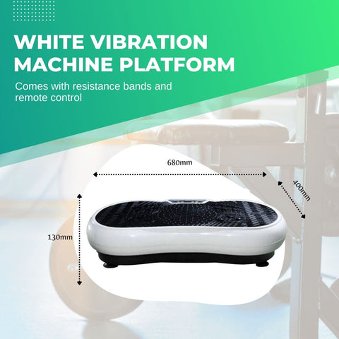 White Vibration Machine Platform - Exercise Vibrating Plate Whole Body Workout