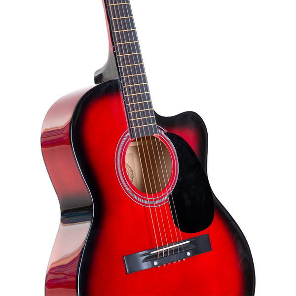 Acoustic Guitars Karrera Acoustic Cutaway 40In Guitar Red