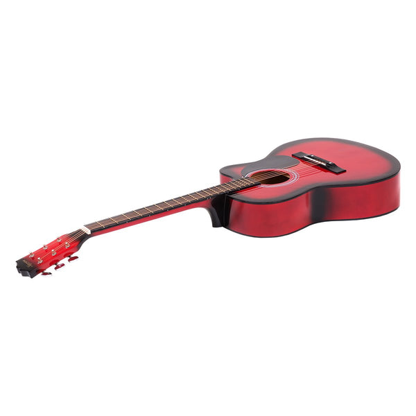 Acoustic Guitars Karrera Acoustic Cutaway 40In Guitar Red