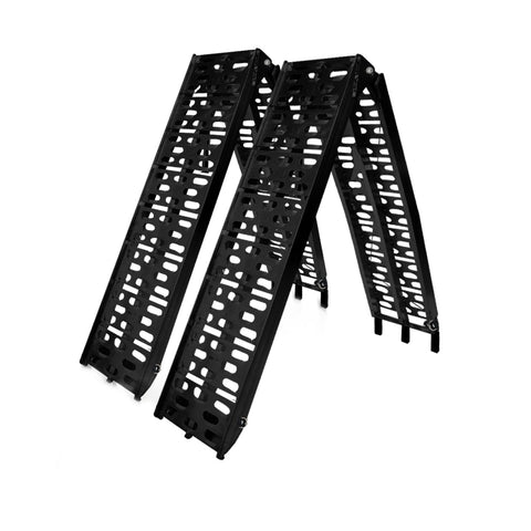 Motorbike Ramps Rigg 2X Aluminium Atv Loading Ramp Foldable Black