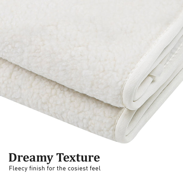 Electric Blankets Laura Hill Heated Electric Blanket Double Size Fitted Fleece Underlay Winter Throw White