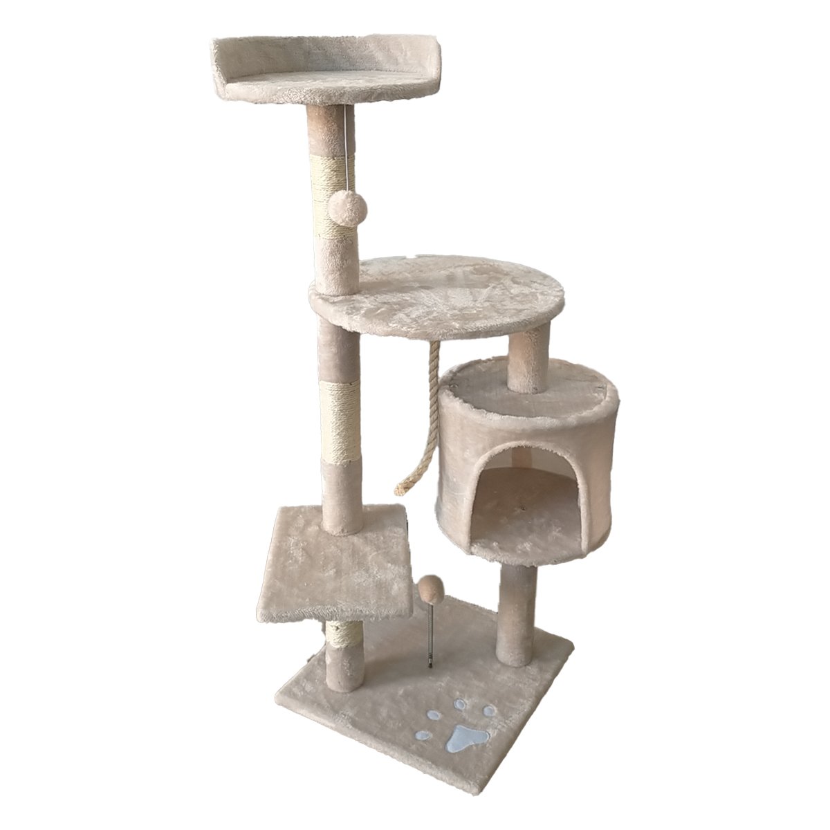 Furtastic 110Cm Cat Tree Scratching Post - Beige