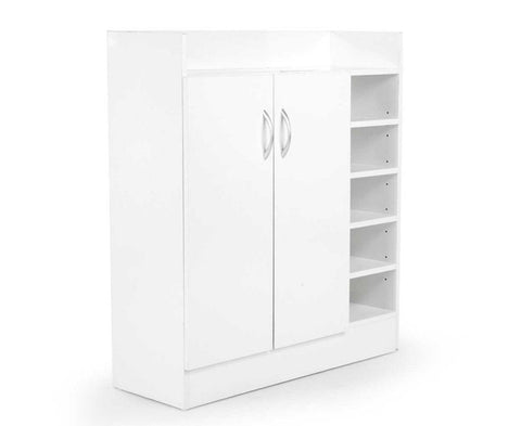 Shoe Cabinets Sarantino New 21 Pairs Shoe Cabinet Rack Storage Organiser Shelf Doors Cupboard White