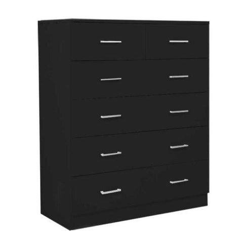 Dressers & Chests of Drawers Sarantino Tallboy Dresser 6 Chest Of Drawers Table Cabinet Bedroom Storage Black