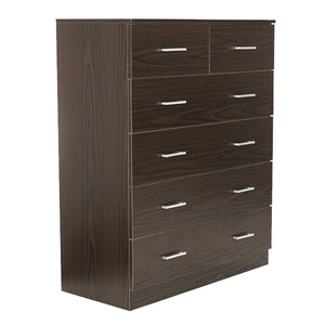 Sarantino Tallboy Dresser 6 Chest Of Drawers Cabinet 85 X 39.5 105 - Brown
