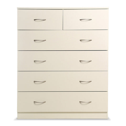 Dressers & Chests of Drawers Sarantino Tallboy Dresser 6 Chest Of Drawers Cabinet 85 X 39.5 105 White