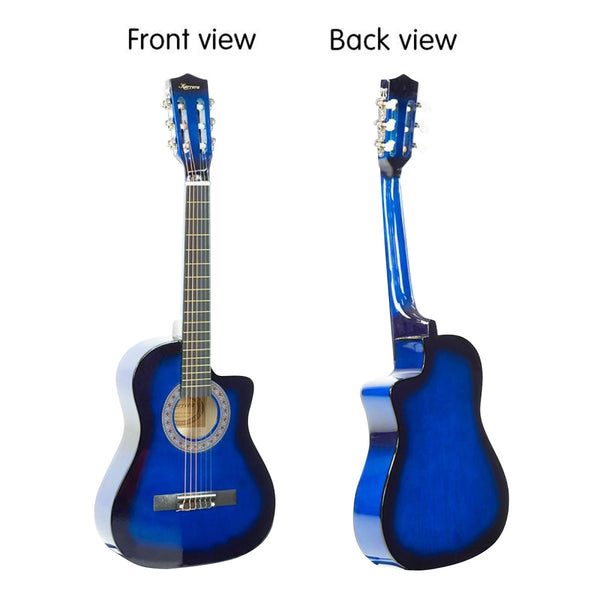 Acoustic Guitars Karrera 38In Pro Cutaway Acoustic Guitar With Bag Strings Blue Burst