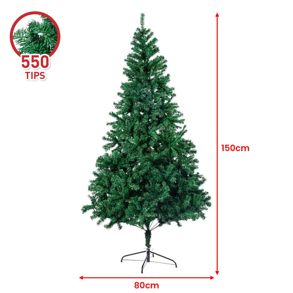 Seasonal Decorations Christabelle Green Christmas Tree 1.5M Xmas Decor Decorations