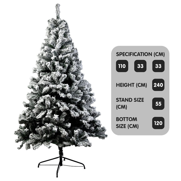 Seasonal Decorations Christabelle Snow Tipped Artificial Christmas Tree 2.4M 1500 Tips