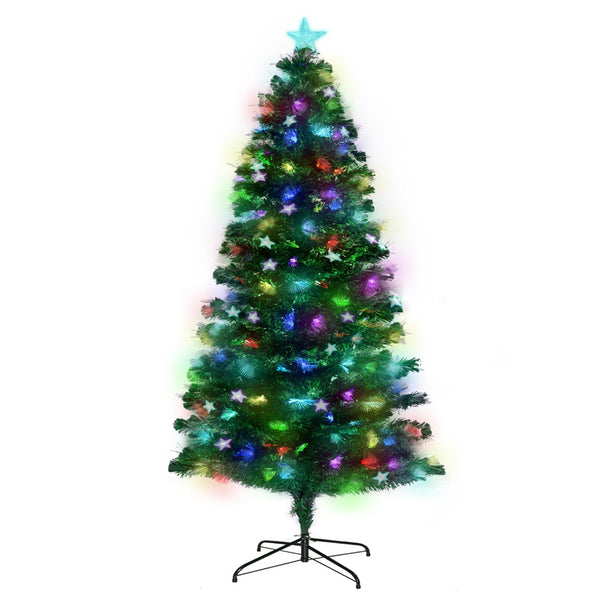 Seasonal Decorations Christabelle 1.5M Enchanted Pre Lit Fibre Optic Christmas Tree Stars Xmas Decor