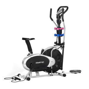 Powertrain 6-In-1 Elliptical Cross Trainer Bike With Weights And Twist Disc