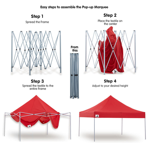 Marquees Wallaroo Gazebo Tent Marquee 3X3 Popup Outdoor Red