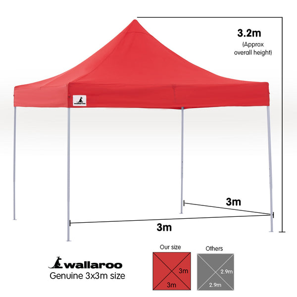 Marquees Wallaroo Gazebo Tent Marquee 3X3 Popup Outdoor Red